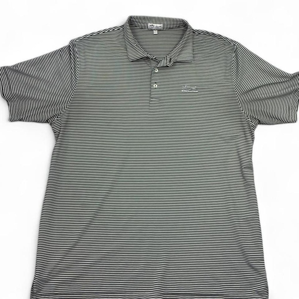 Peter Millar Summer Comfort Polo XXL BlackWhite Stripe RSM Classic Golf 0178 - Picture 1 of 6